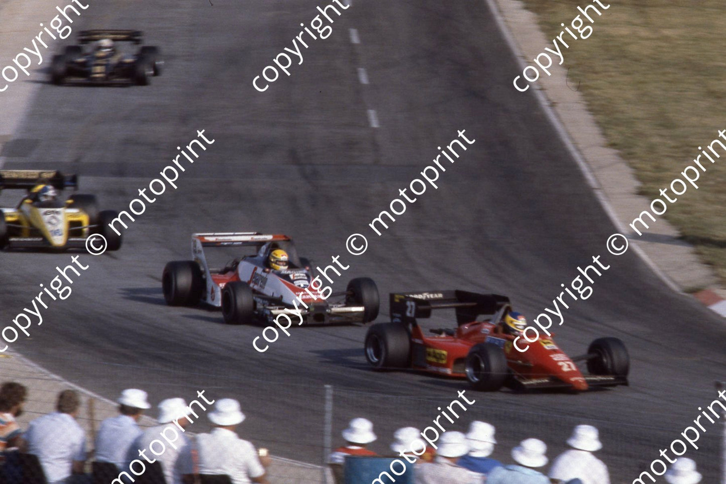 0 group Alboreto, Senna (noseless) Tambay (courtesy Roger Swan)619