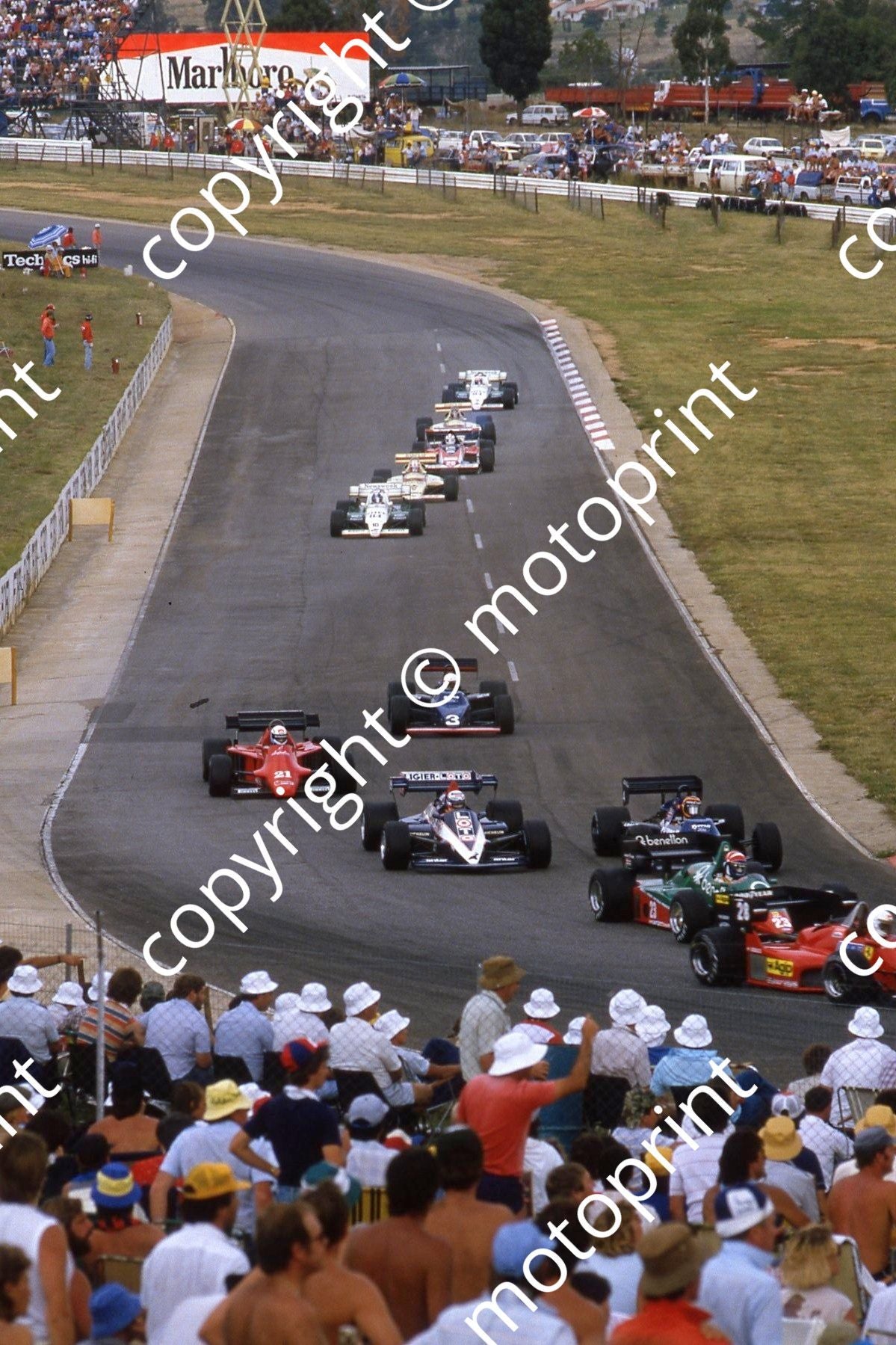 0 group Arnoux, Cheever, Hesnault, Bellof, Baldi, Brundle, Palmer, Surer, Cecotto, Boutsen, Alliot (courtesy Roger Swan) 991