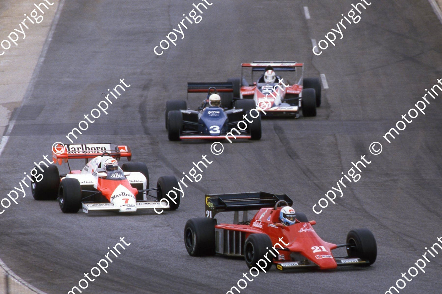 0 group Baldi, Prost, Brundle, Cecotto (courtesy Roger Swan) 509