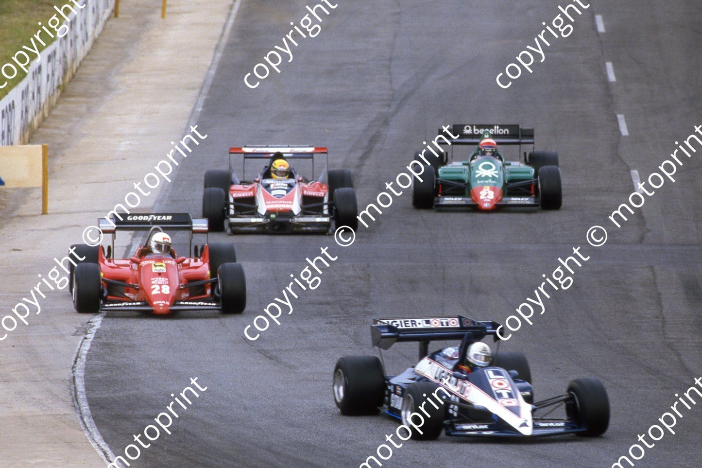 0 group De Cesaris, Arnoux, Senna (noseless) Cheever (Courtesy Roger Swan) 508