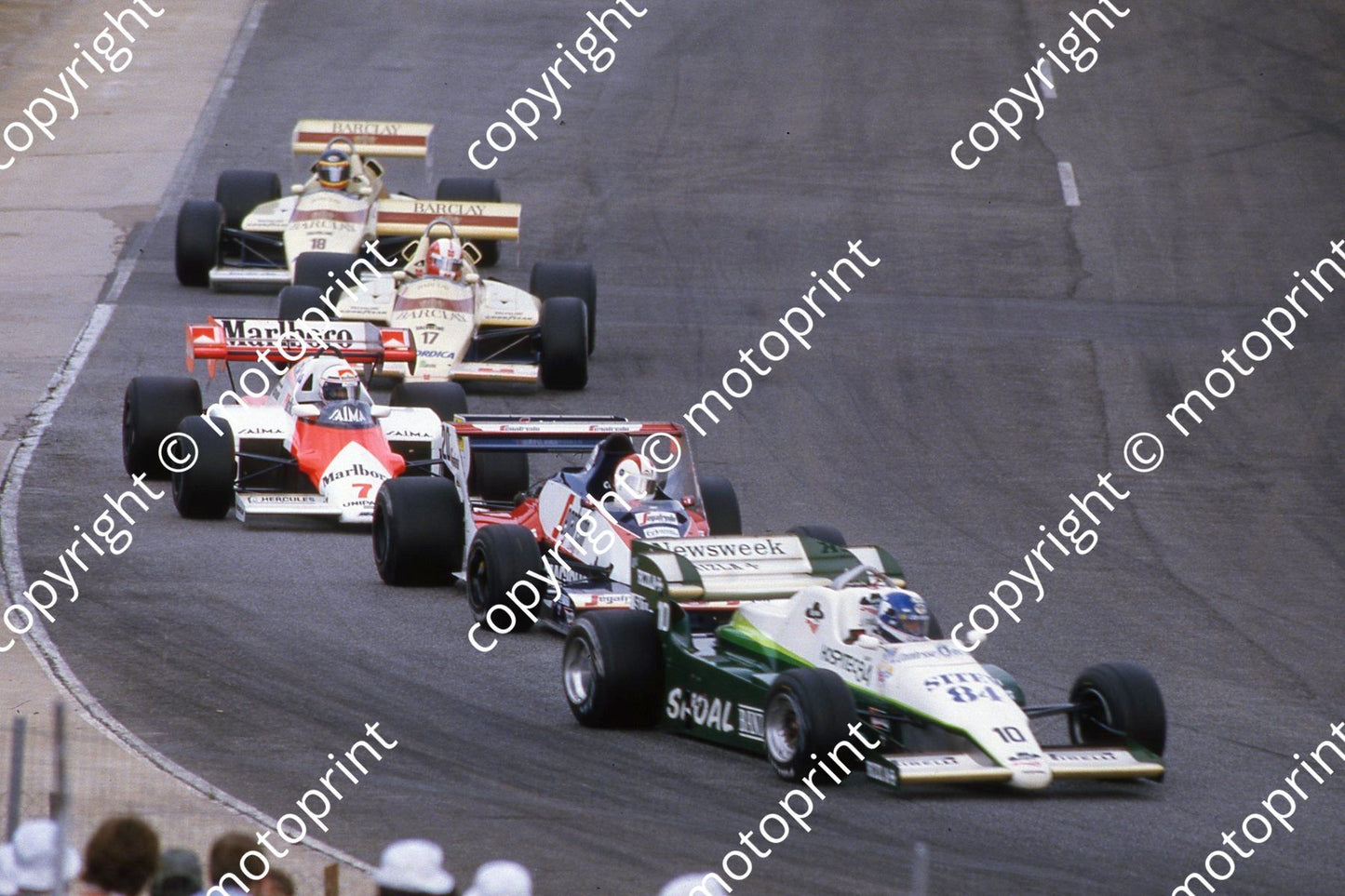 0 group Palmer, Cecotto, Prost, Surer, Boutsen (Courtesy Roger Swan) 458