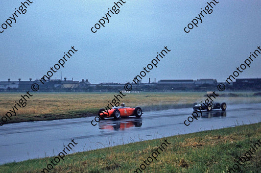 1961 British GP Aintree Von Trips Ferrari 156 sharknose leads Moss Lotus 18-21