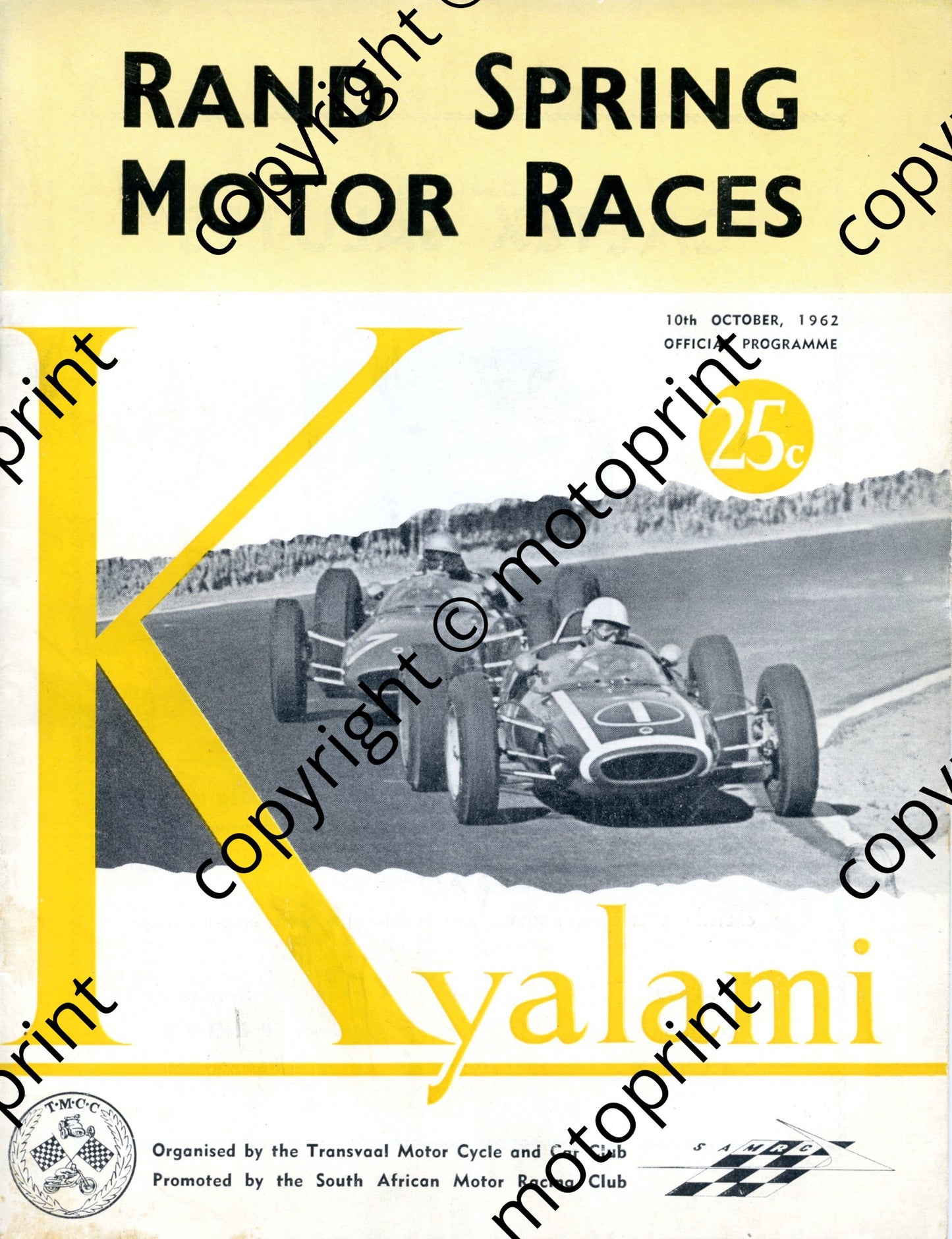 1962 Rand Spring001; entry lists main, motorcycles, saloons, sports and GT 001