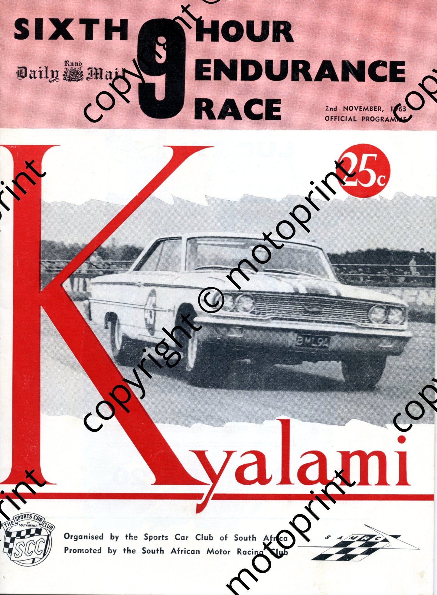 1963 6th Nine Hour 001; entry list