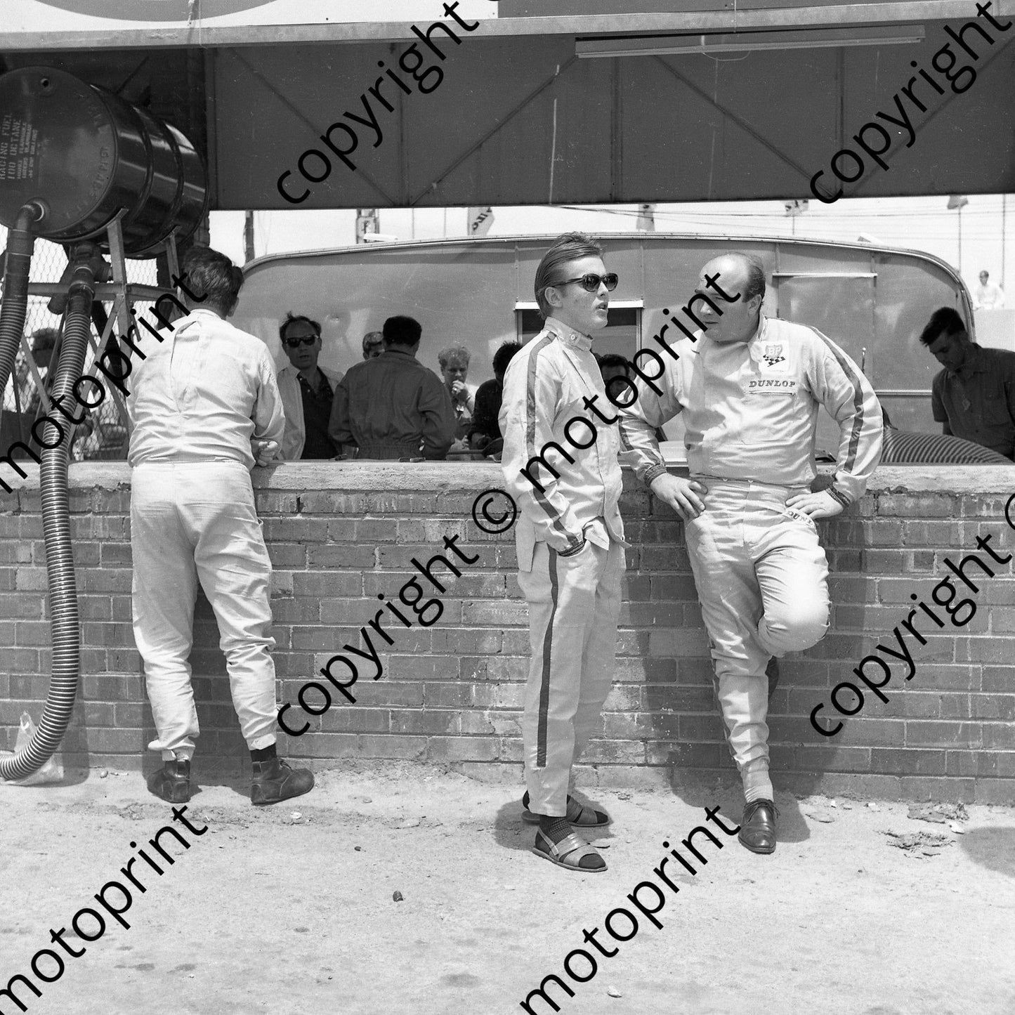 1966 4 Willy Mairesse behind pit counter, Mike D'Udy, David Piper (courtesy Ken Stewart) 762