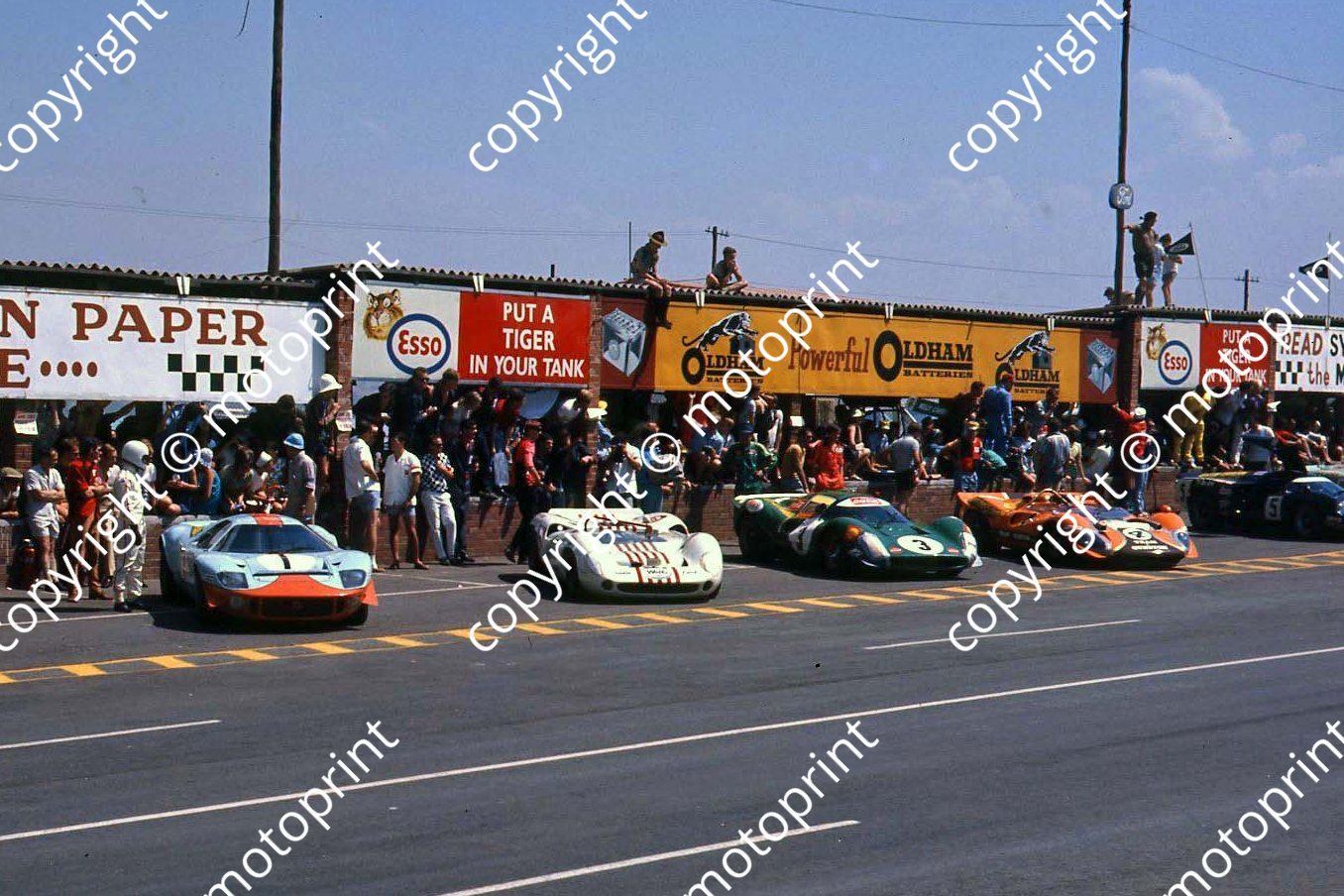 1968 0 Le Mans grid note Jackie Ickx at Mirage has injured leg (courtesy Ken Stewart) cropped 331