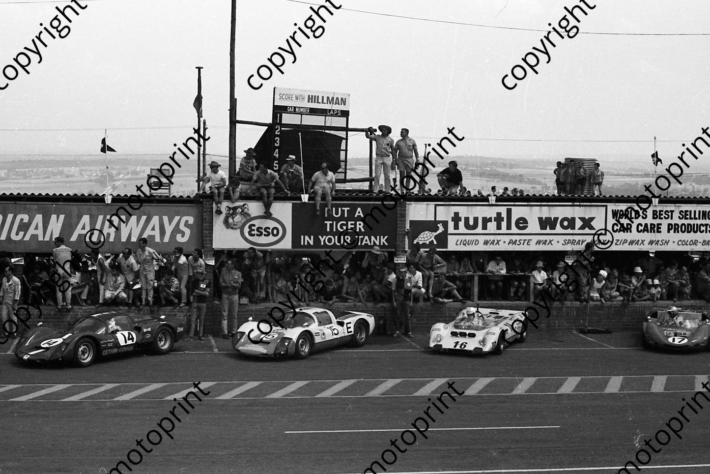 1968 9hr 14 Porsche 906 Gethin Gough; 15 Porsche 906 Van Buuren vd Merwe; 16 Elfin T300 McGillewie McKenzie; 17 Lolette Rundel Taylor (permission Malcolm Sampson)