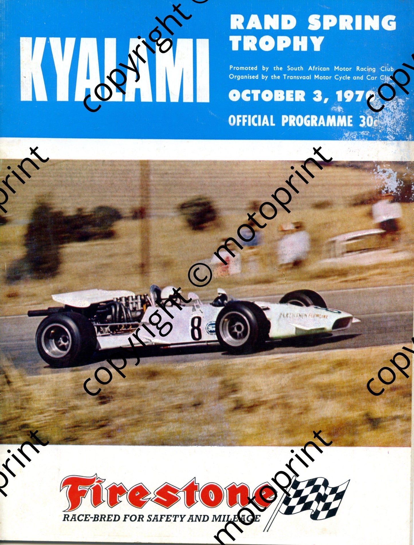 1970 Rand Spring; entry lists motorcycle, SA saloons, FF. FV. F1 5000, Star prod car 001
