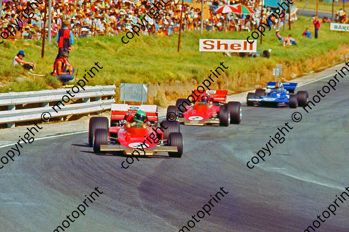 1971 SA GP Wisell, E Fittipaldi Lotus 72s, Cevert Tyrrell (thanks Ken Stewart) 148