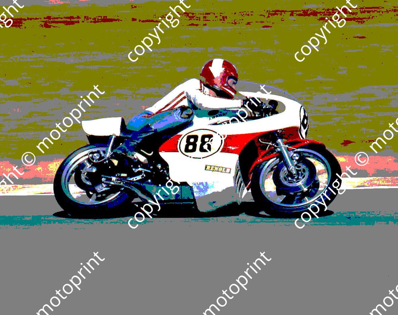 1974 Brandkop MC Alan North 750 Yamaha poster