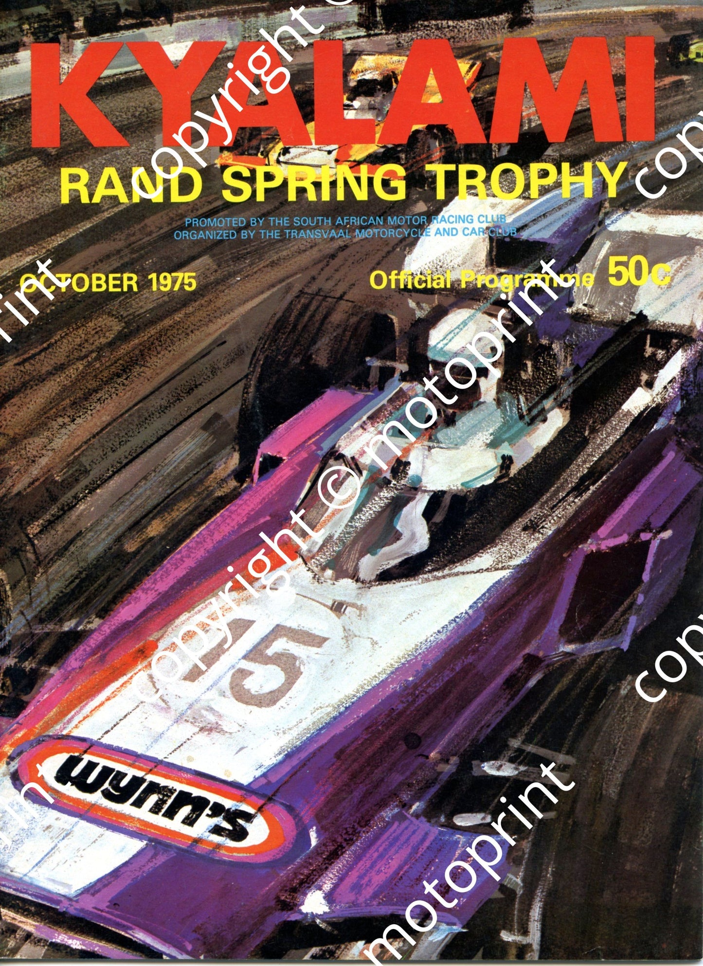 1975 Rand Spring; Wynns 1000 ad, entry lists and pics; Clubmans, historic, motorcycles, FV, FF, F1, Gp 1, Star prod 001