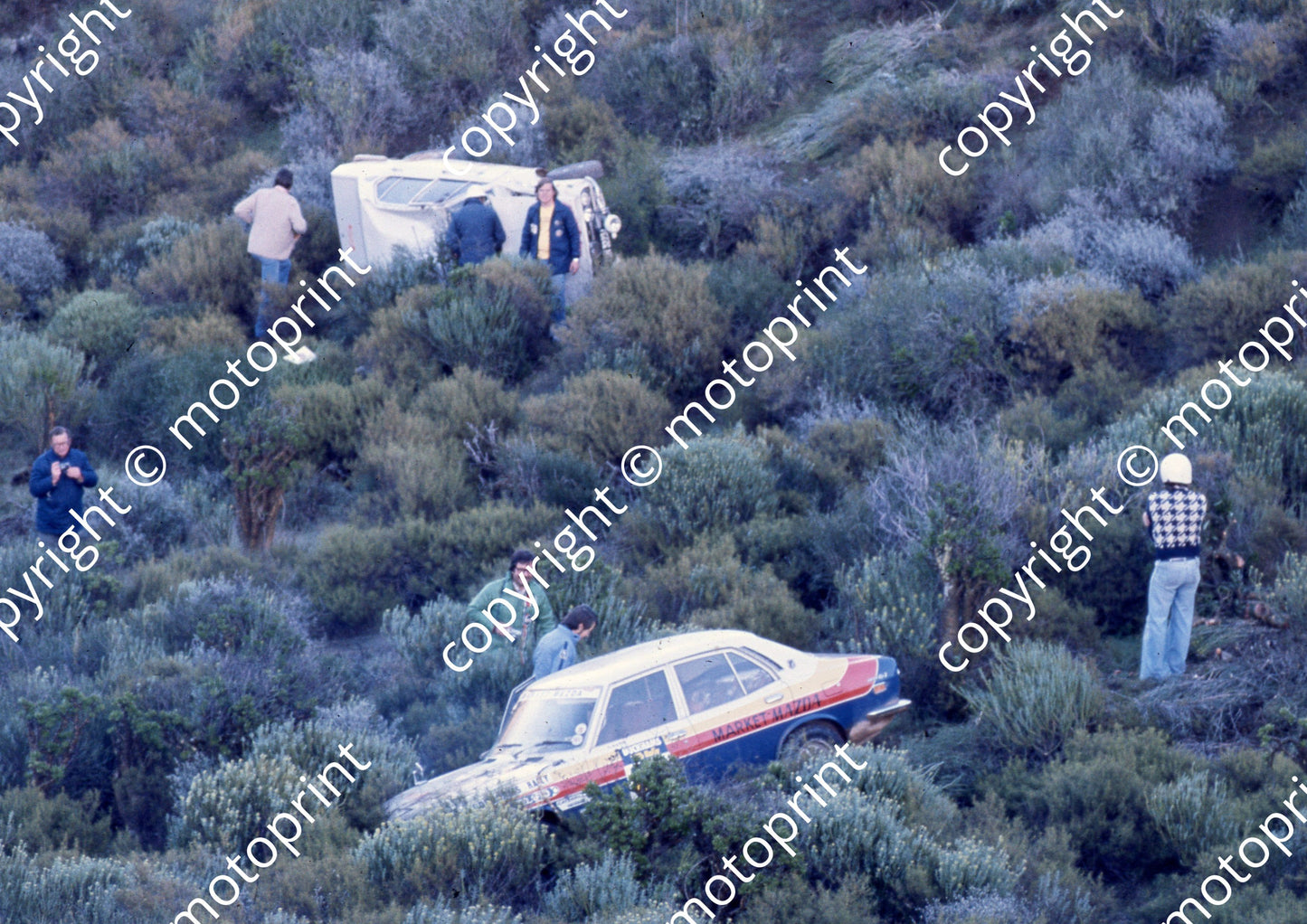 1976 Duckhams Andrews, Barr Mazda stops minutes after the Alfetta of Damseaux, Peltz had rolled (courtesy Roger Swan) (5)