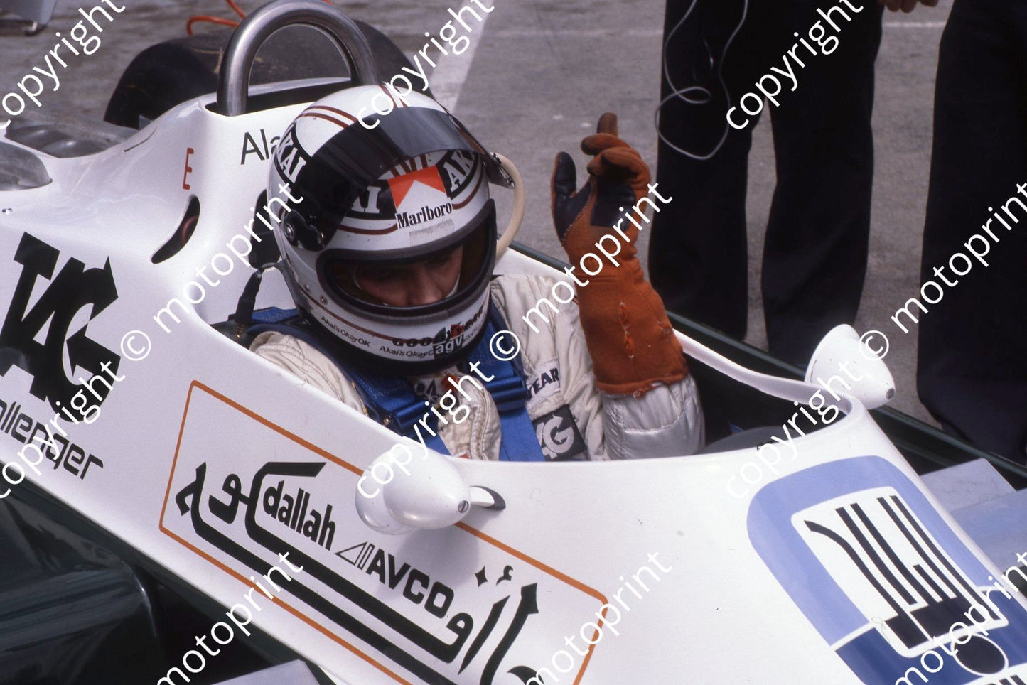 1980 SA GP 27 Alan Jones Williams FW07 ready to go (permission Malcolm Sampson Motorsport Photography)(54)