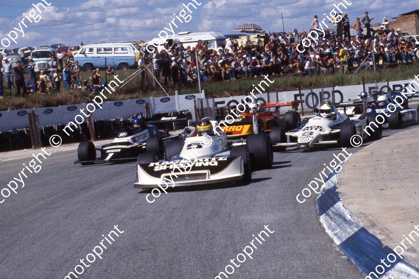 1981 FA Skyfrate parade h Clubhouse 5 W Taylor March 78, 1 T Martin Maurer 3 Tilanus Ralt (courtesy Roger Swan) (39)