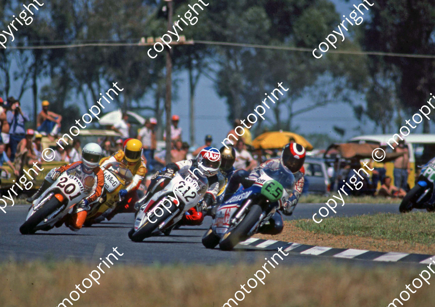 1982 Killarney Intnl ES Eric Saul Chevallier 212 Mario Rademeyer 201 Kevin Hellyer Yamahas (Colin Watling Photographic) (2)