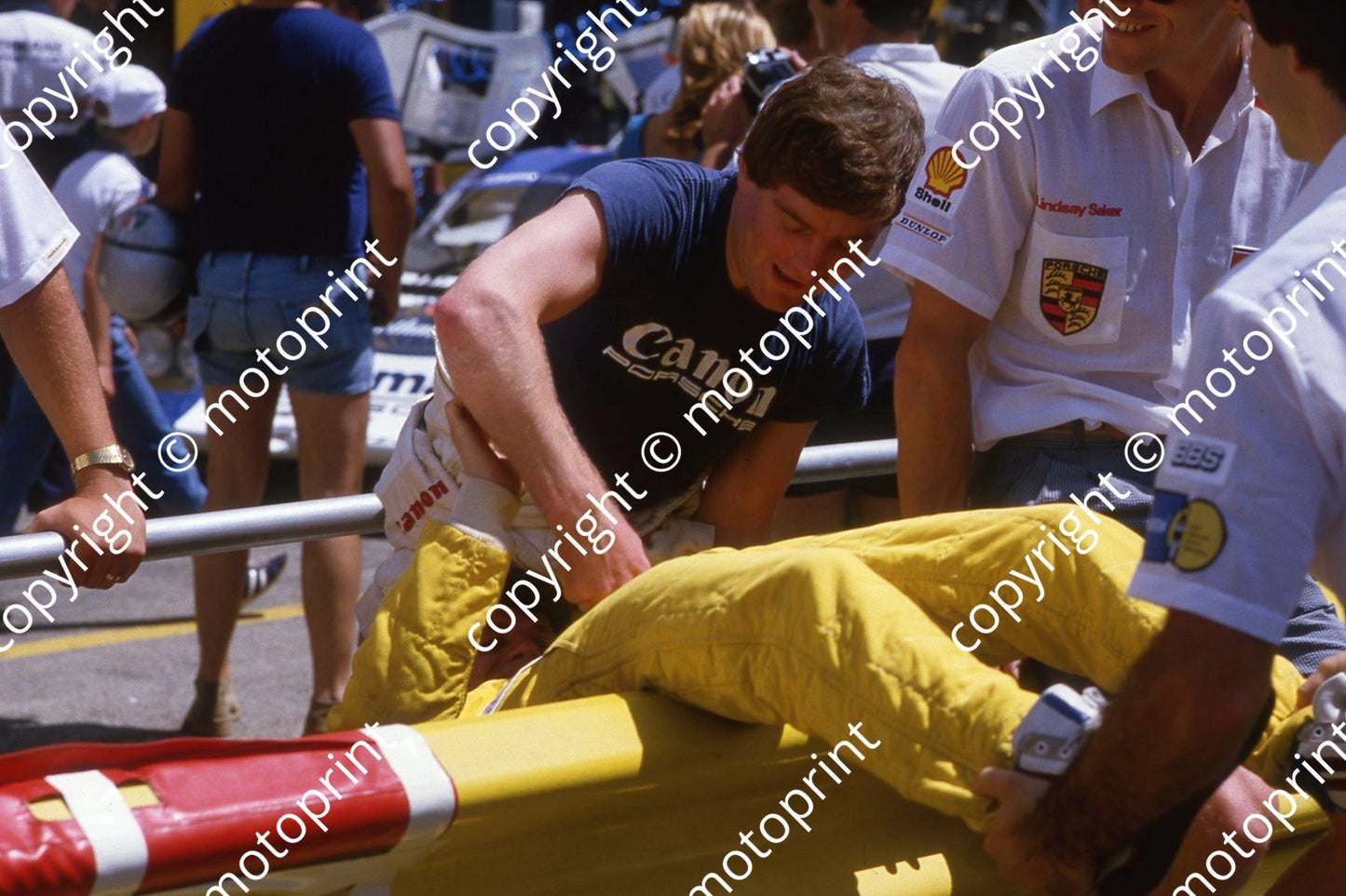 1983 Castrol 1000 14 Jonathan Palmer, Jan Lammers disappearing (courtesy Roger Swan) 252