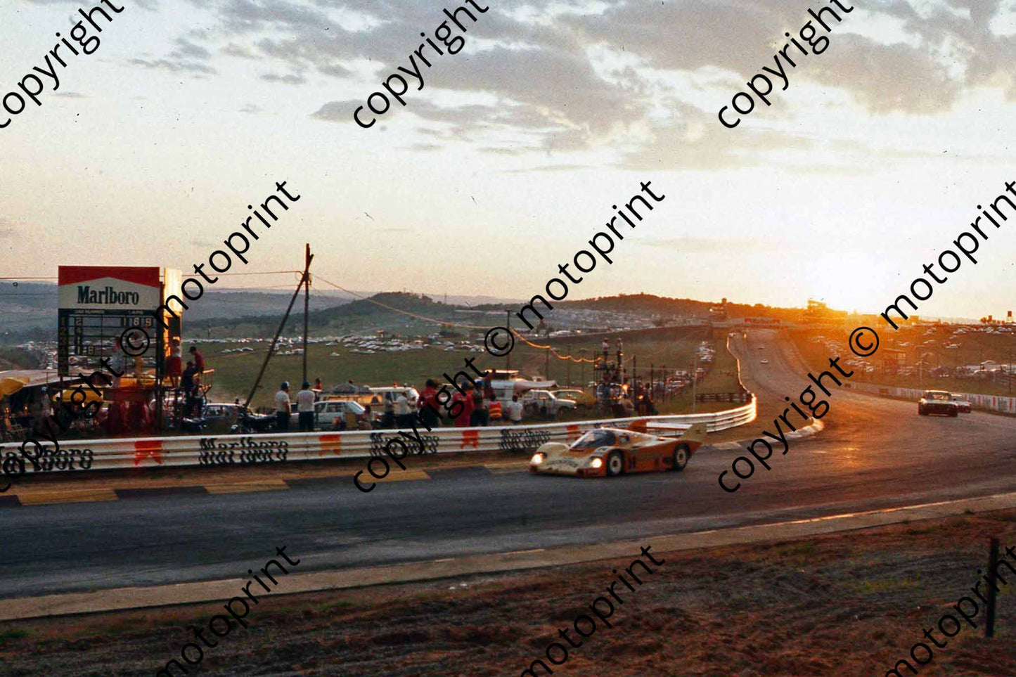1983 Castrol 1000 14 dusk Jan Lammers, Jonathan Palmer Porsche 956 (courtesy Roger Swan) 055