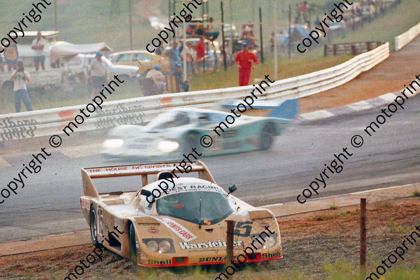1983 Castrol 1000 15 Siggi Brun, Leopold van Bayern, Klaus Grogor Porsche 936 spin Crowthorne (courtesy Roger Swan) (2)