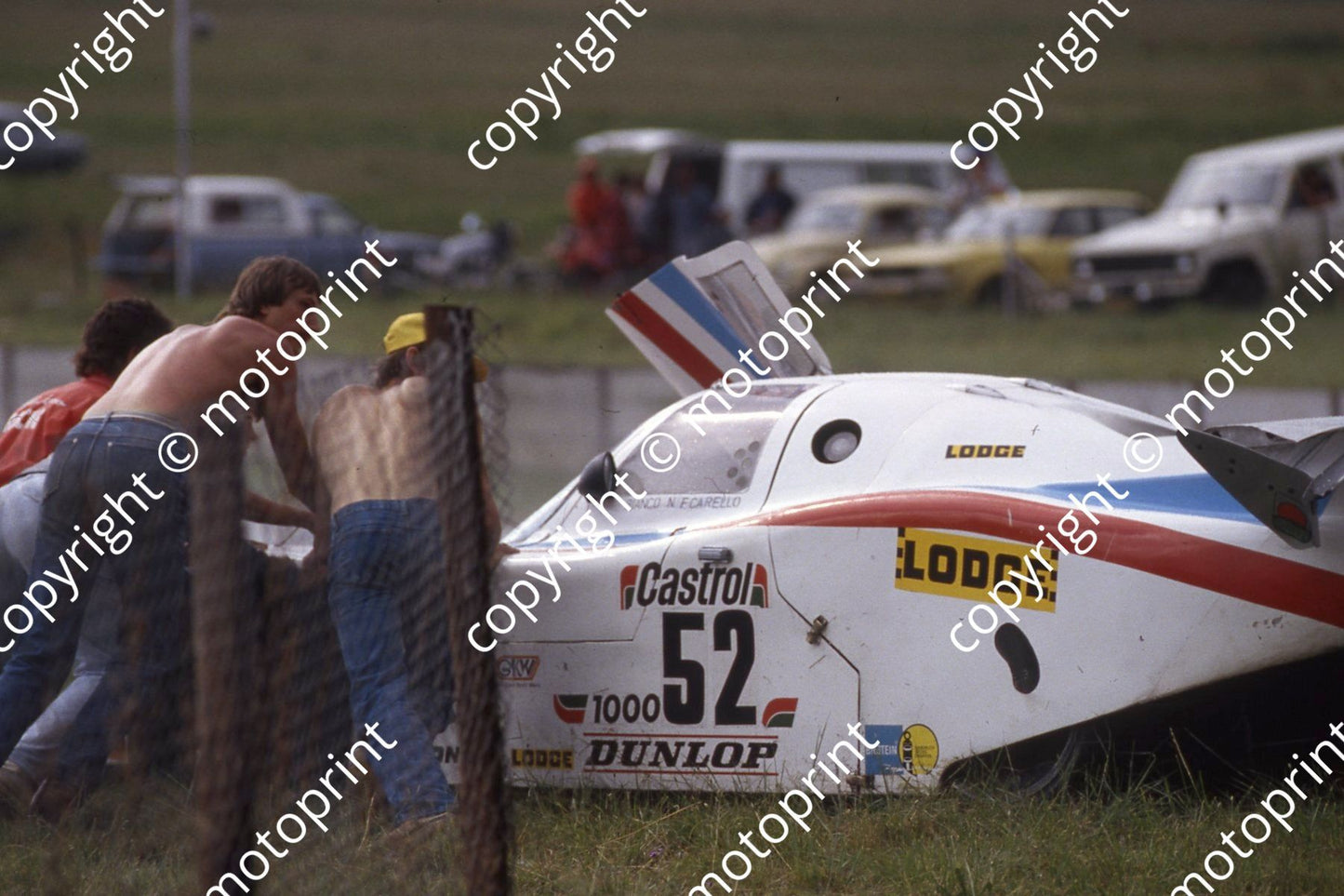 1983 Castrol 1000 52 g rain, off at Barbeque Nicola Bianco Fausto Carello Lancia LC1 (courtesy Roger Swan) (4)