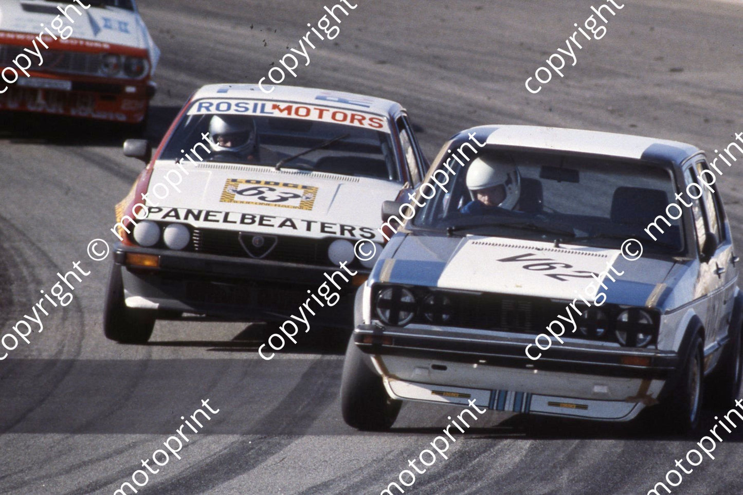1983 Kya Lodge 2hr Sept V62 Pat Farrell Clive Wesson Golf GTi V63 Carlo Capella Alfa GTV2000 (courtesy Roger Swan)