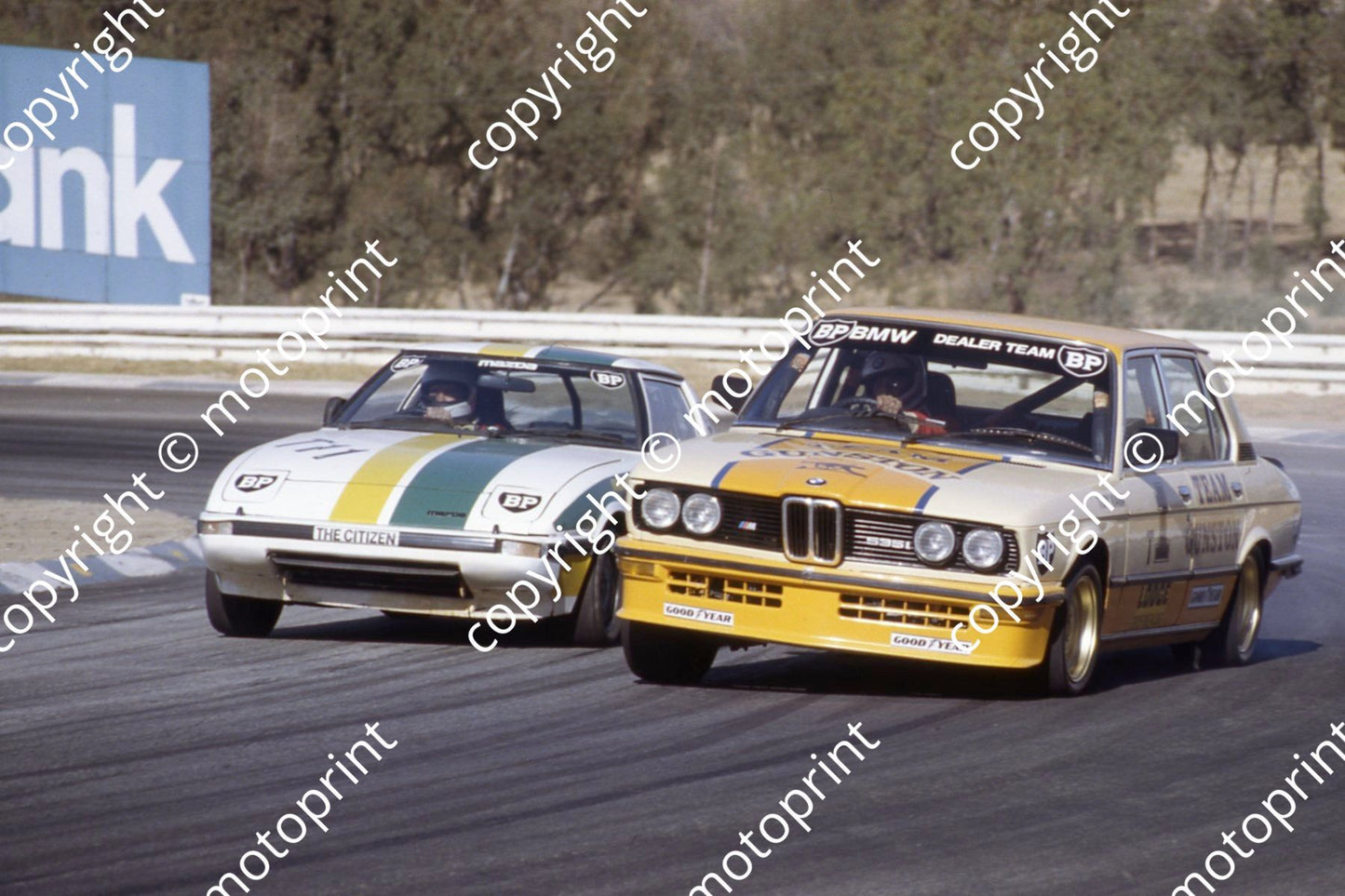 1983 Kya Repl Day Gp 1 T1 Tony Viana BMW 535i T11 Ben Morgenrood RX7 (courtesy Roger Swan)