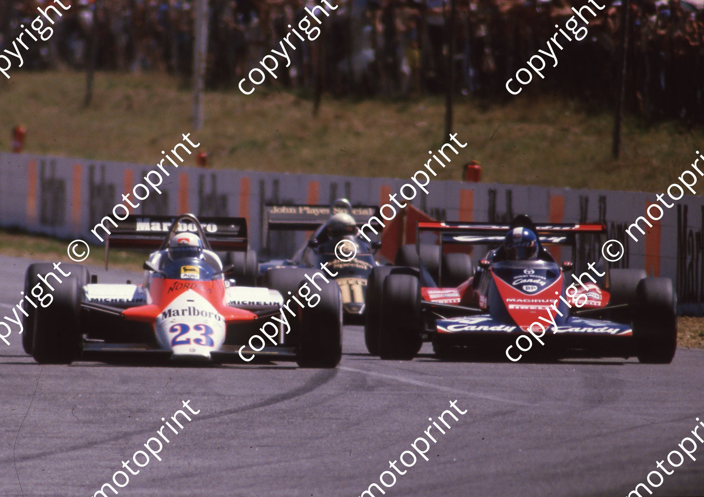 1983 SS SA GP 23 Mauro Baldi Alfa 183T 35 DErek Warwick Toleman TG183B (Colin Watling Photographic) (54)