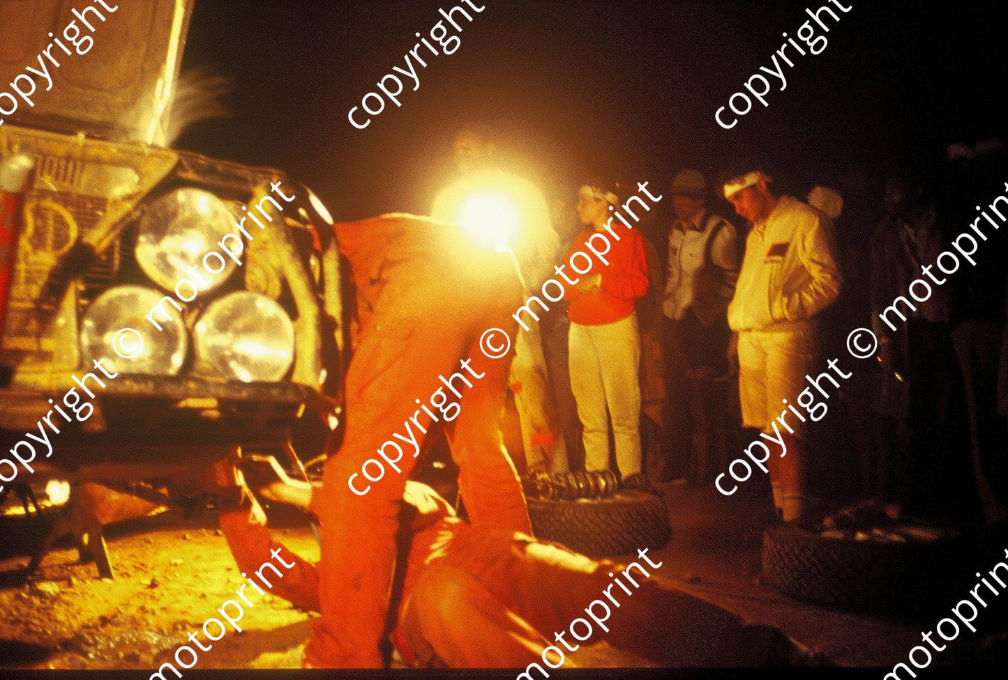 1983 Safari 1 Michele Mouton, Fabrizia Pons Audi Quattro A1 night service (courtesy Roger Swan) (25)