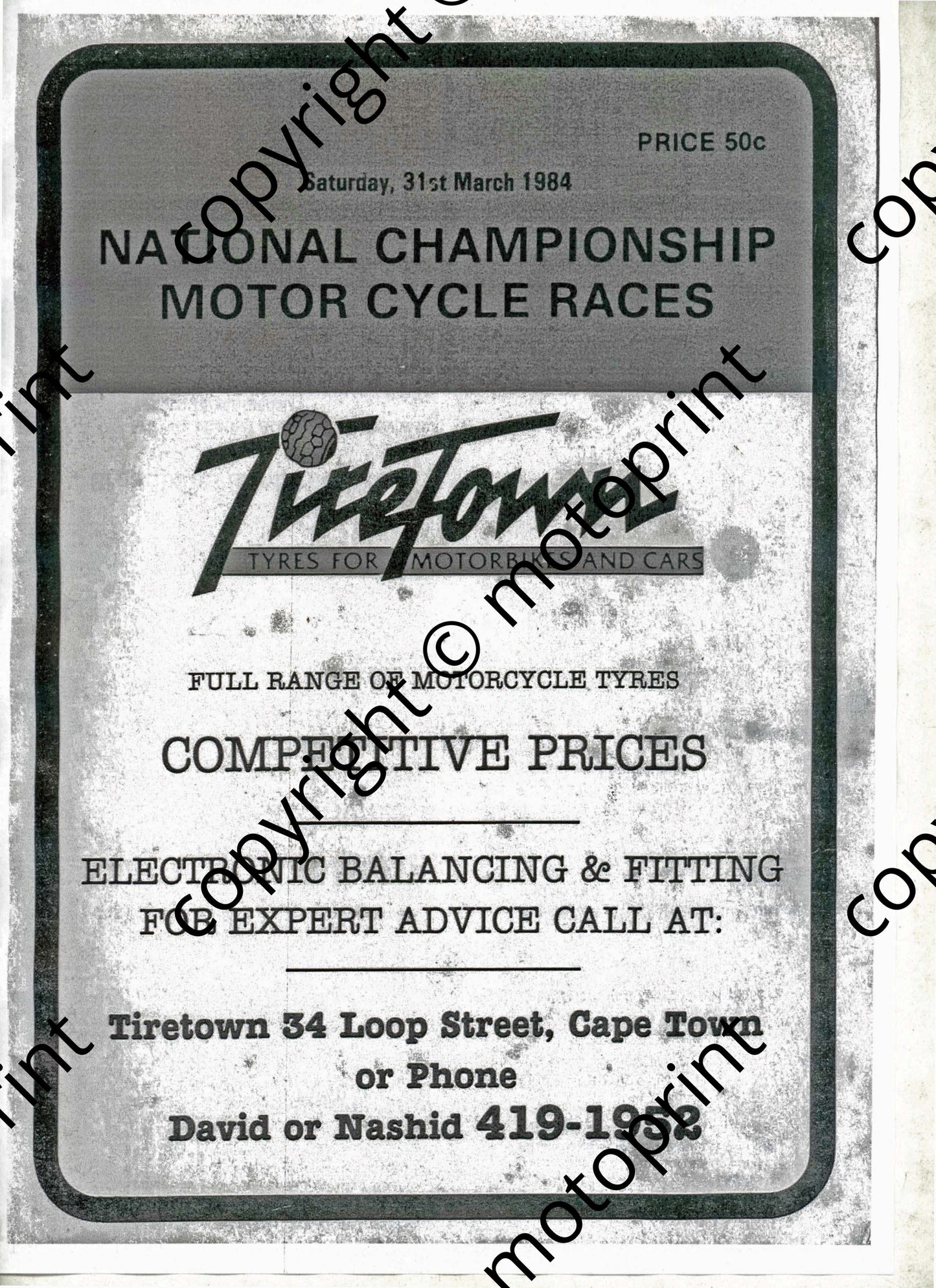 1984 Killarney March Nat MC races Cover,entries, Akai WP riders,mod saloons, clubmans, FF, F1 &250 mc, Gp1, all bike classes