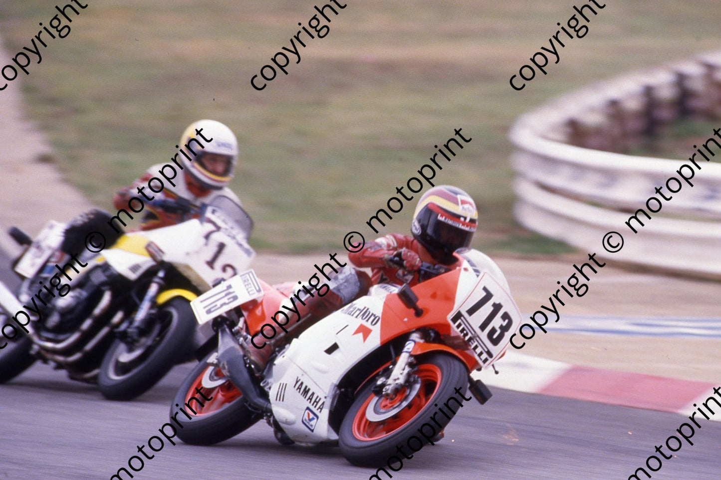 1984 Pirelli Alfa Tfy 713 Jimmy Roger Yamaha; 712 Wayne Heasman Suzuki (courtesy Roger Swan) (2)