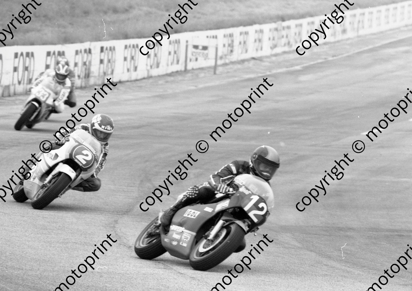 1984 SA GP 250 12 Patrick Fernandez Yamaha 2 Christian Sarron Yamaha 33 Sito Pons (Colin Watling Photographic) (116)