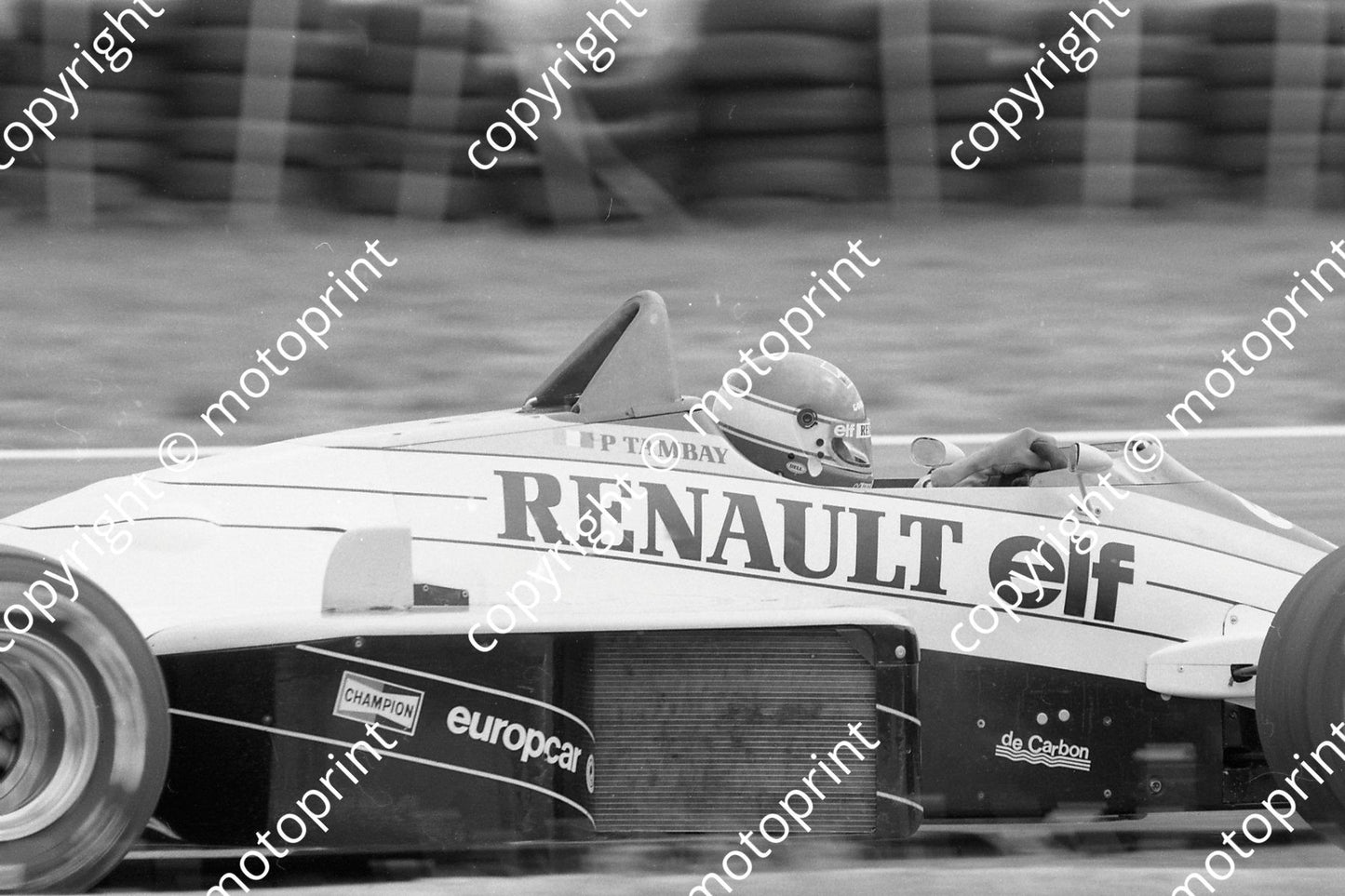 1985 Brands European GP 15 Patrick Tambay Renault RE60B (Colin Watling Photographic) (225)