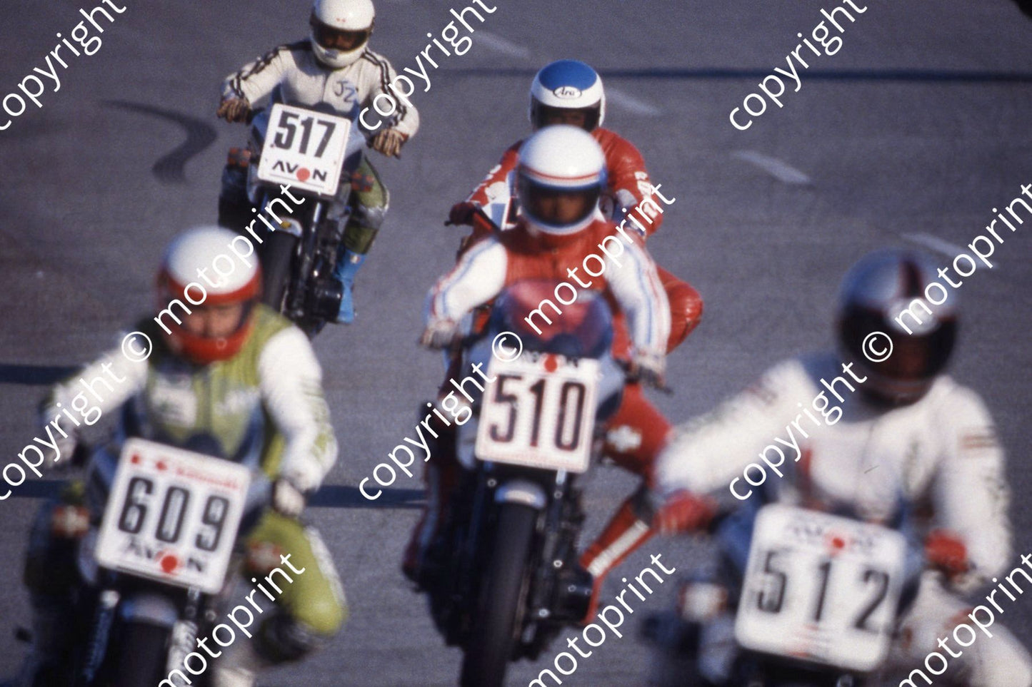 1985 Kya Avon Ford Autm 517 J Zacharioudakis 609 Jamie Thomas 510 Cobie Els 512 Sean Brummer all Kawasaki (courtesy Roger Swan)' s