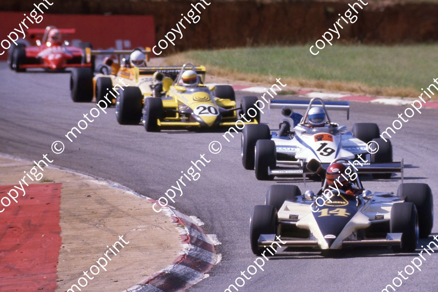 1985 Kya F2 Oggi Tiles 14 Mike Nish Lant 19 Ken Critchfield March 832 20 Klaus Grogor March 832 6 John Moni March 842 (courtesy Roger Swan)