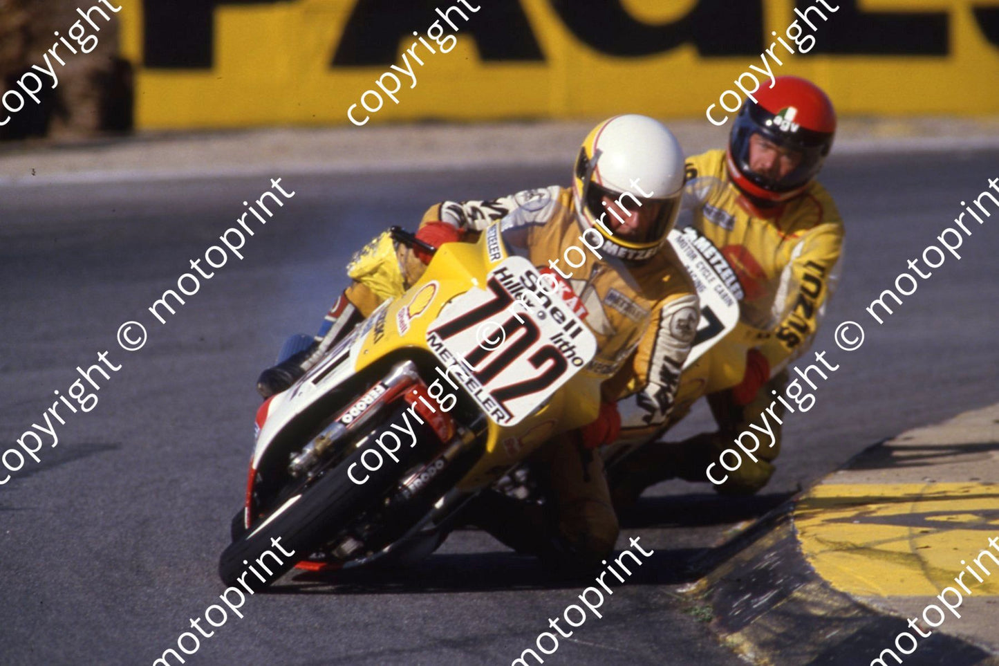 1986 Kya MC Oggi 702 Wayne Heasman Suzuki GSZ750 707 John Clark Suzuki GSX750 (courtesy Roger Swan) (2)