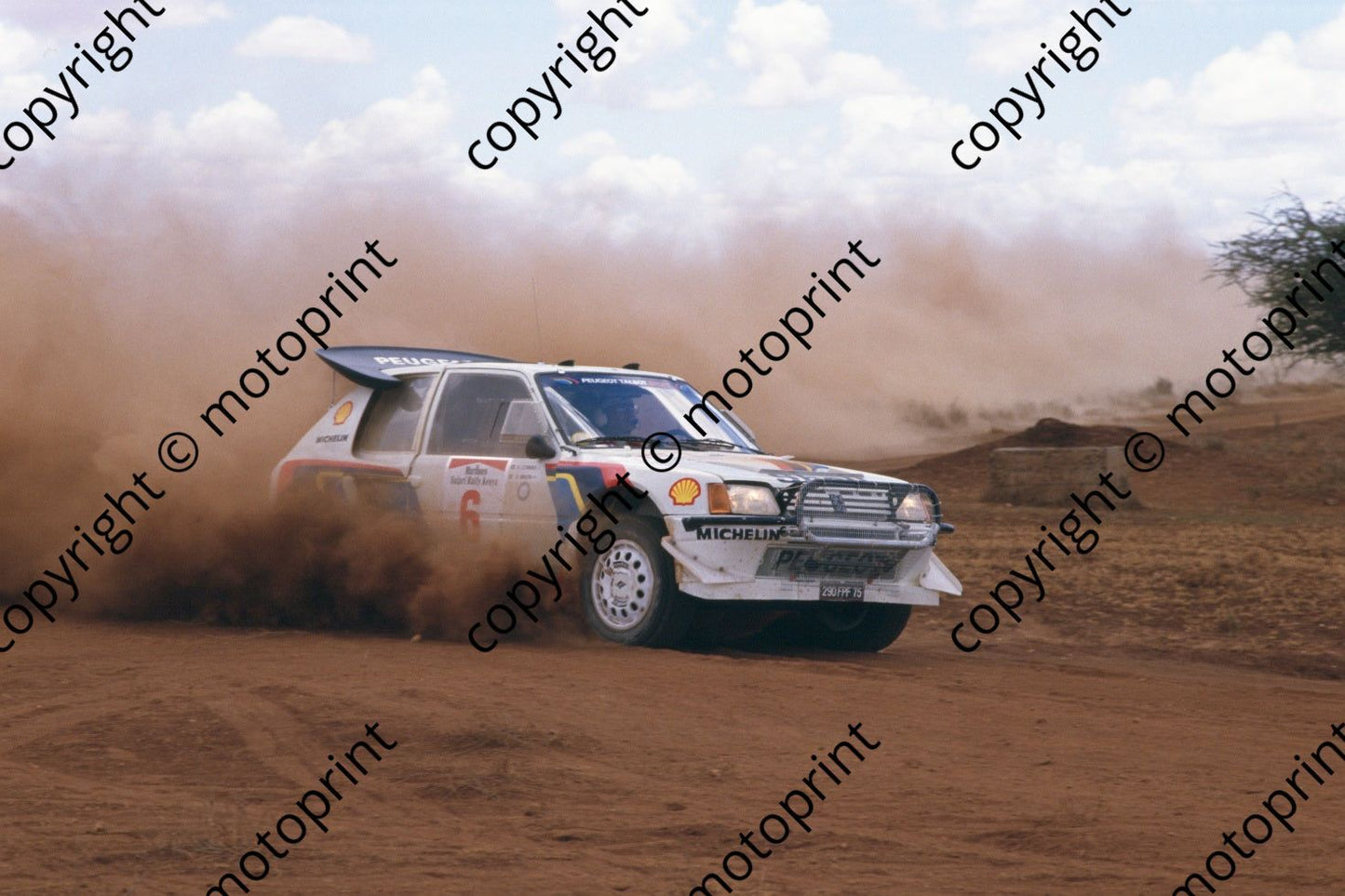 1986 Safari 6 Shekha Mehta, Rob Combes peugeot 205 Turbo (courtesy Roger Swan) (2)