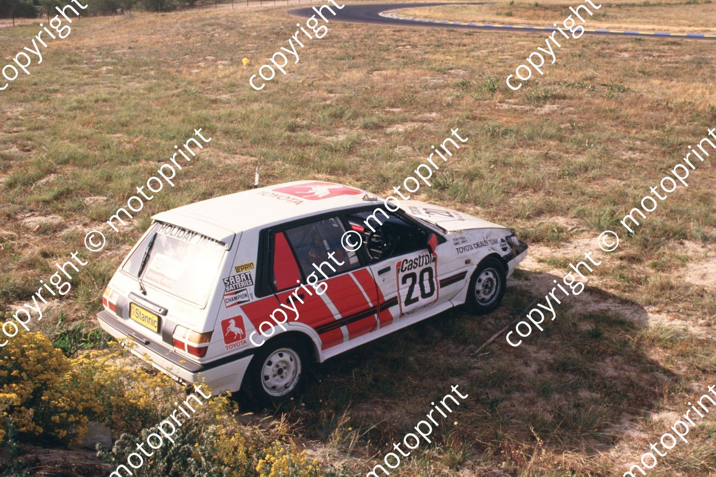 1987 6 hr 20 Mike White, Tony Pond Toyota accident (Roger Swan) (16)