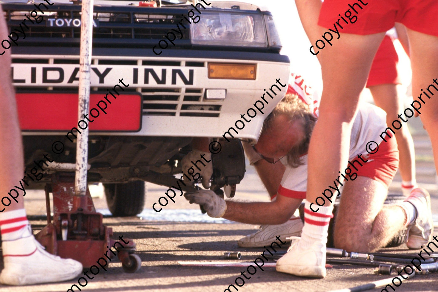 1987 6 hr 20 Mike White, Tony Pond Toyota pits (Roger Swan) (23)