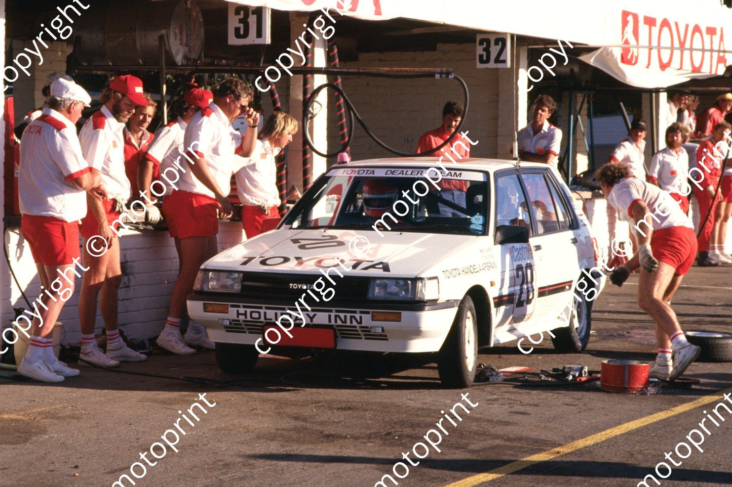 1987 6 hr 20 Mike White, Tony Pond Toyota pits (Roger Swan) (26)