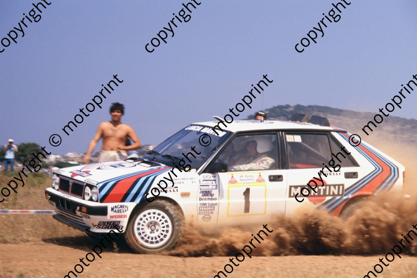 1987 Acropolis 1 Juha Kankkunen Juha Piironen Lancia Delta (courtesy Roger Swan) (3)