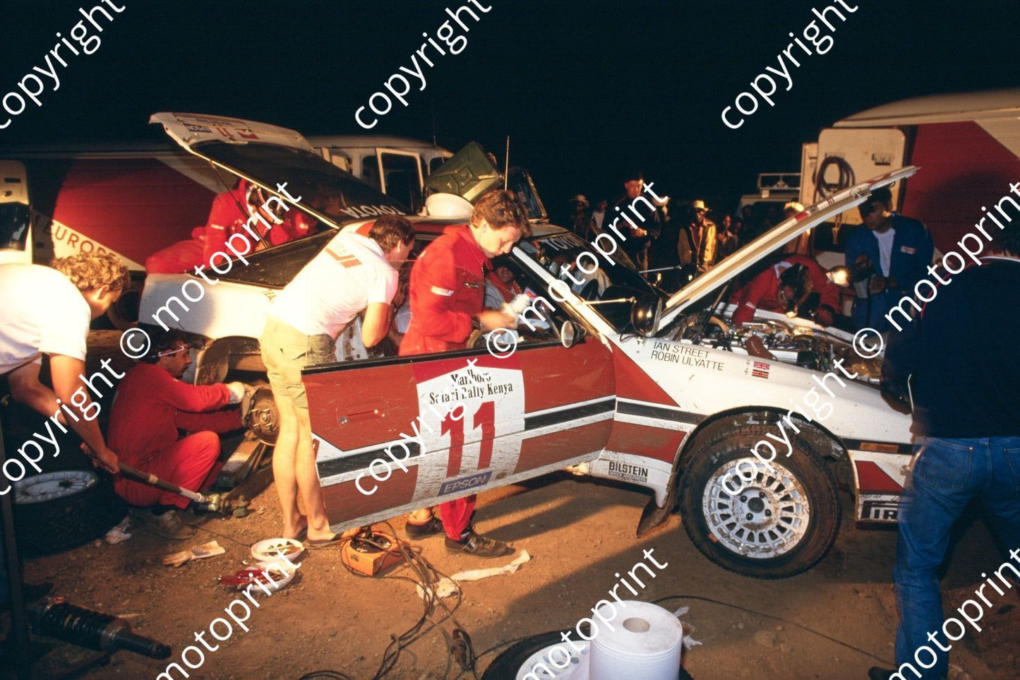 1987 Safari 11 Robin Ulyate, Ian Street Toyota Supra night service (courtesy Roger Swan) (182)