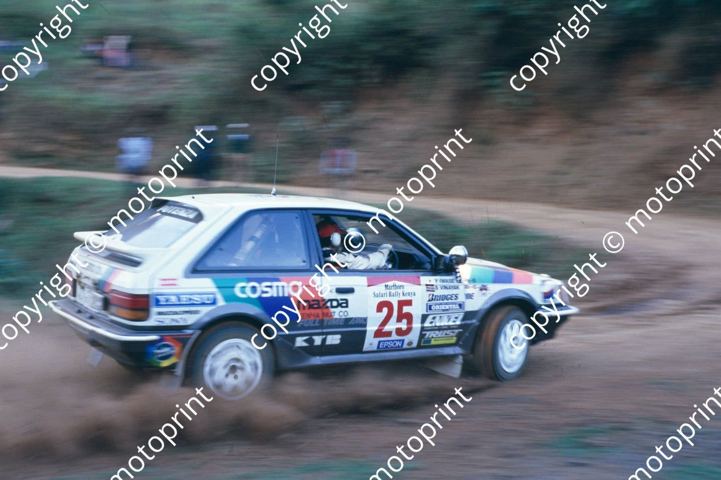 1987 Safari 25 Yasuhiro Iwase, Sudhir Vinayak Mazda 323 4wd (courtesy Roger Swan) (295)