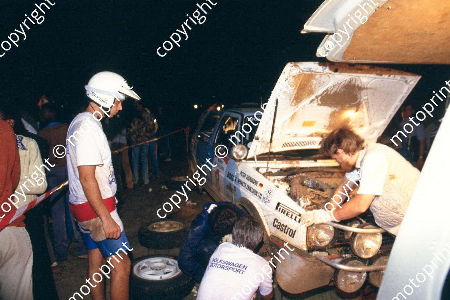 1987 Safari 8 Kenneth Eriksson Golf GTi night service (courtesy Roger Swan) (198)