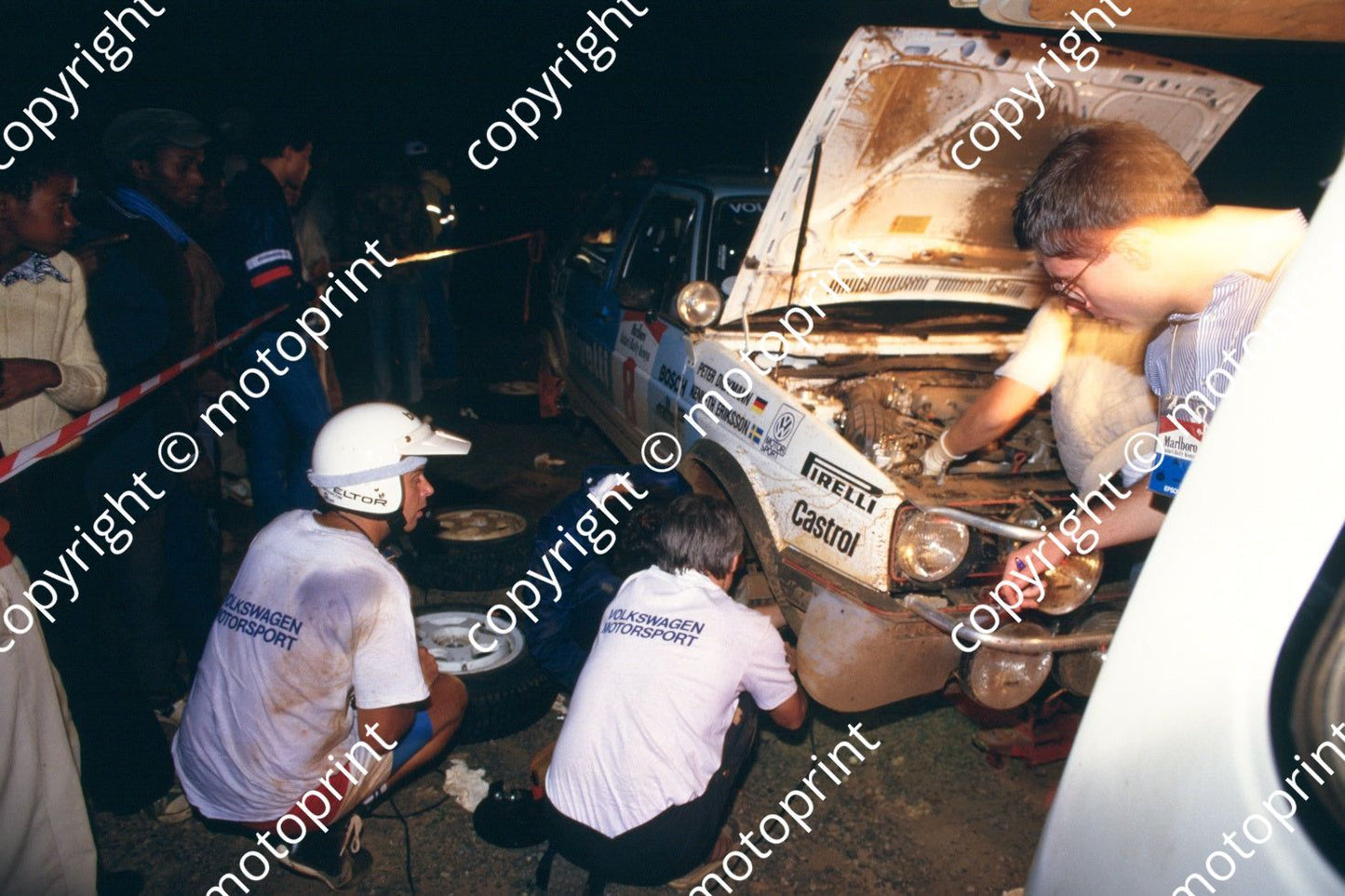 1987 Safari 8 Kenneth Eriksson Golf GTi night service (courtesy Roger Swan) (199)