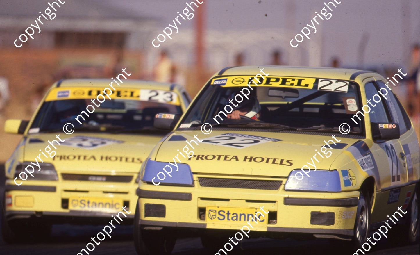 1988 Lichtenburg Stannic 23 Tony Martin following 22 Michael Briggs Opel Kadett GSi (Colin Watling Photographic) (102)