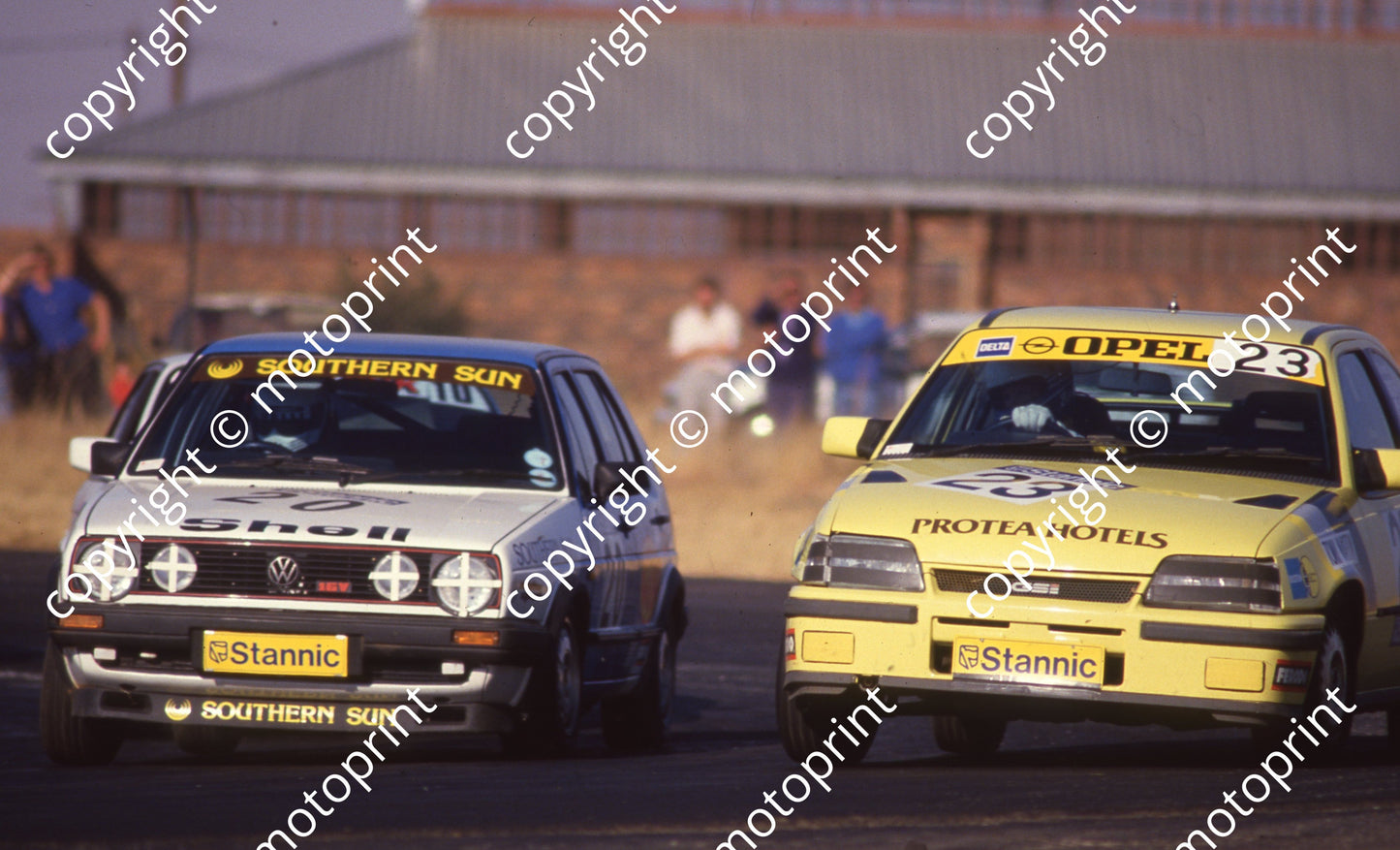 1988 Lichtenburg Stannic 28 Hilton Cowie Golf 16V compare helmet to #20 23 Tony Martin Opel Kadett GSi (Colin Watling Photographic) (92)
