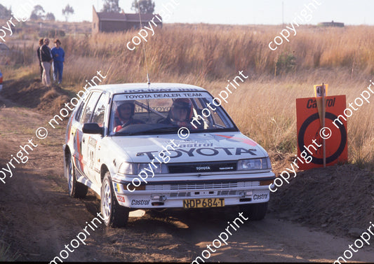 1989 Castrol Intnl rally 16 Ben, Isobel vd Westhuizen Corolla (Colin Watling Photographic) (34)