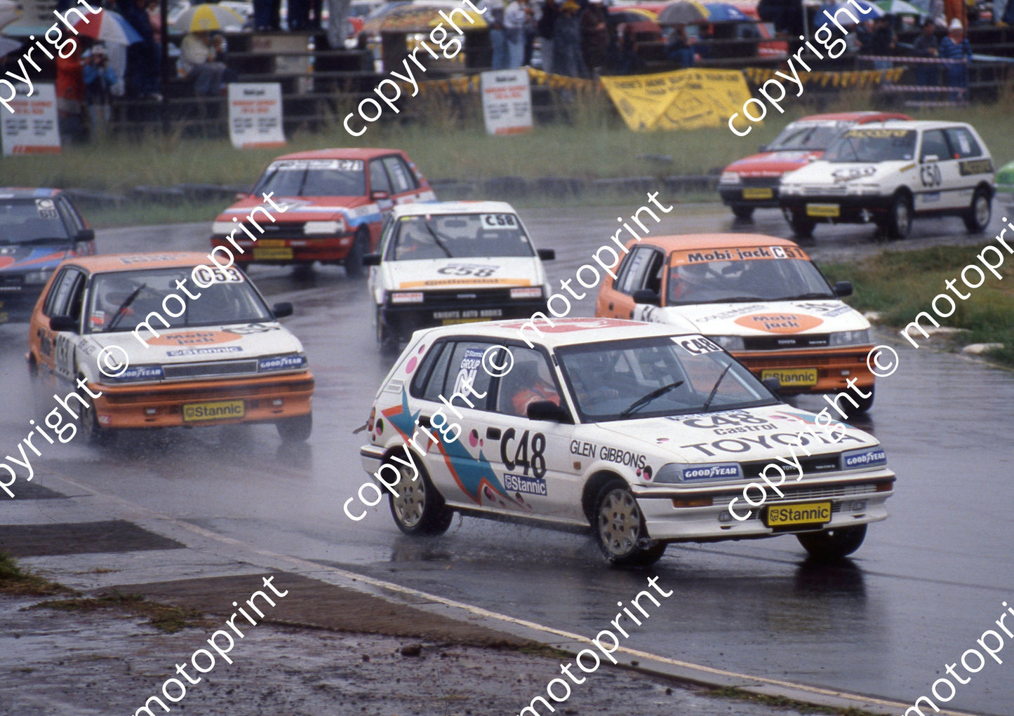 1991 Zkops Mar Stannic C48 Glen Gibbons C53 Bob Lacey C51 Chris Clarke Toyota's (courtesy Roger Swan)
