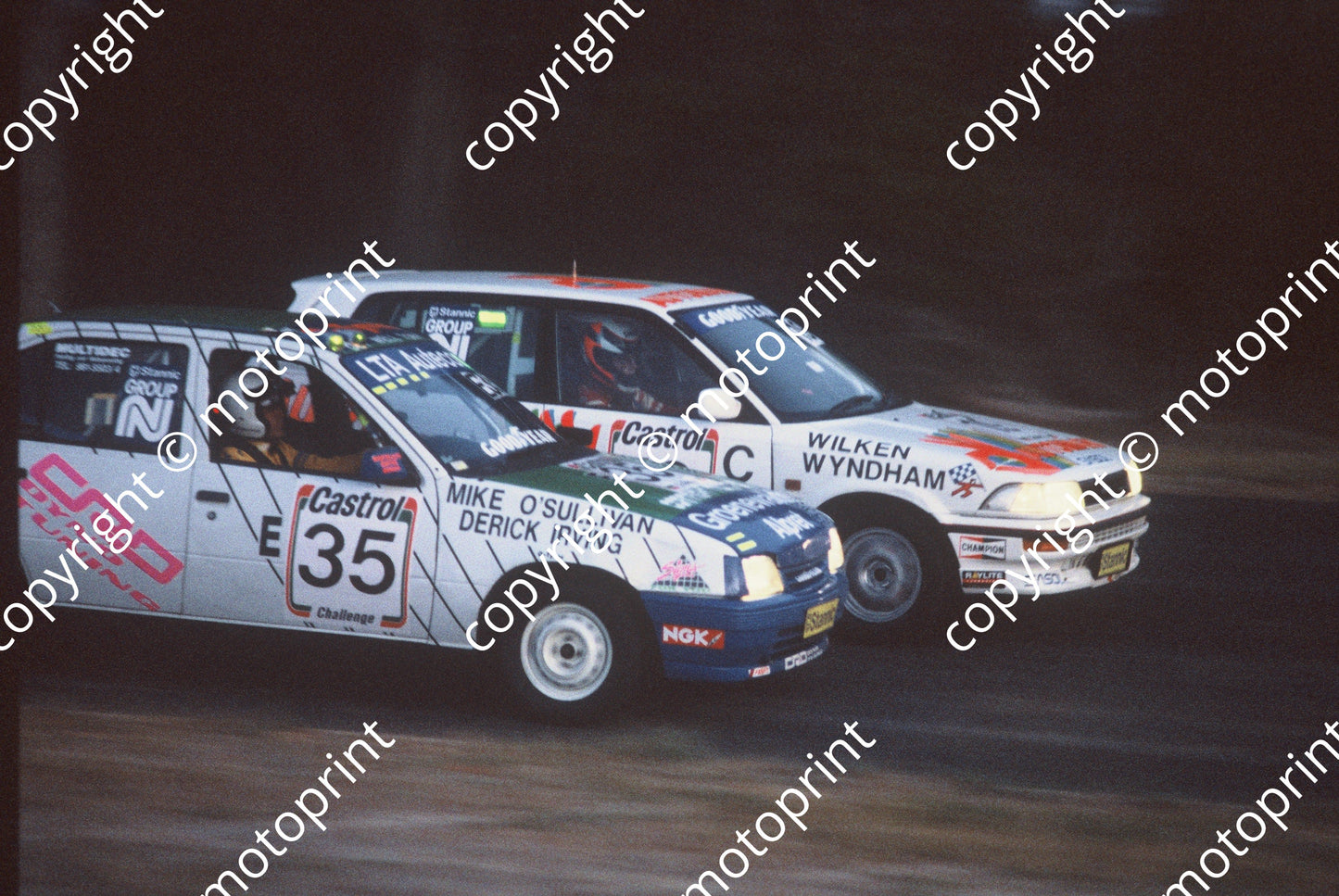 1992 Killarney 9 hr E35 Mike O'Sullivan Derick Irving Opel Cub C19 Wyndham Wilken Conquest evening (Roger Swan)
