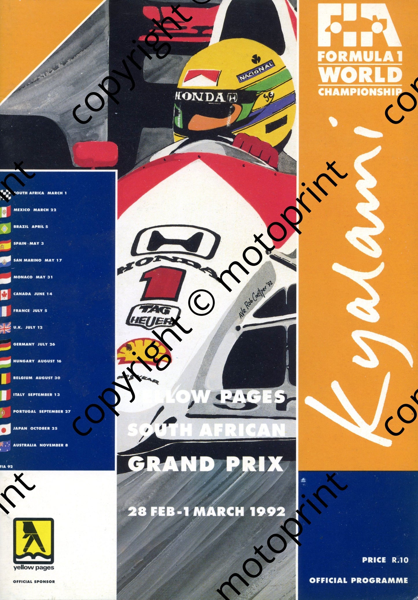 1992 SA GP; entry list; colour pics drivers, engines 001