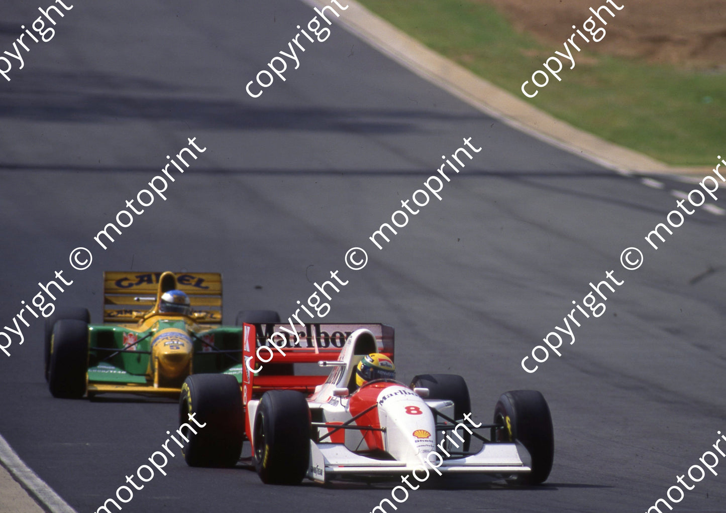 1993 SA GP 8 Ayrton Senna McLaren 5 Michael Schumacher Benetton B192B(courtesy Roger Swan) (1)
